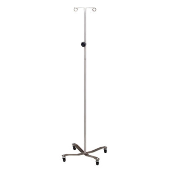 Clinton Economy Stainless Steel IV Pole with Welded 2-Hook Top, 22" Diameter IVS-31